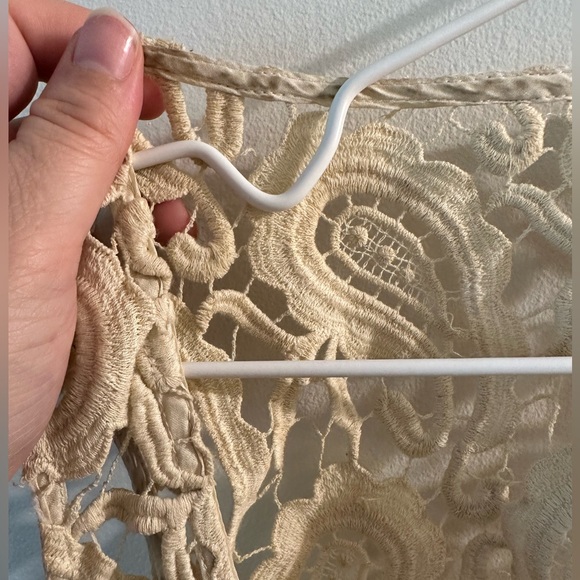 Vintage boho camisole with crochet top and flowy bottom. No size tag. - Picture 7 of 15